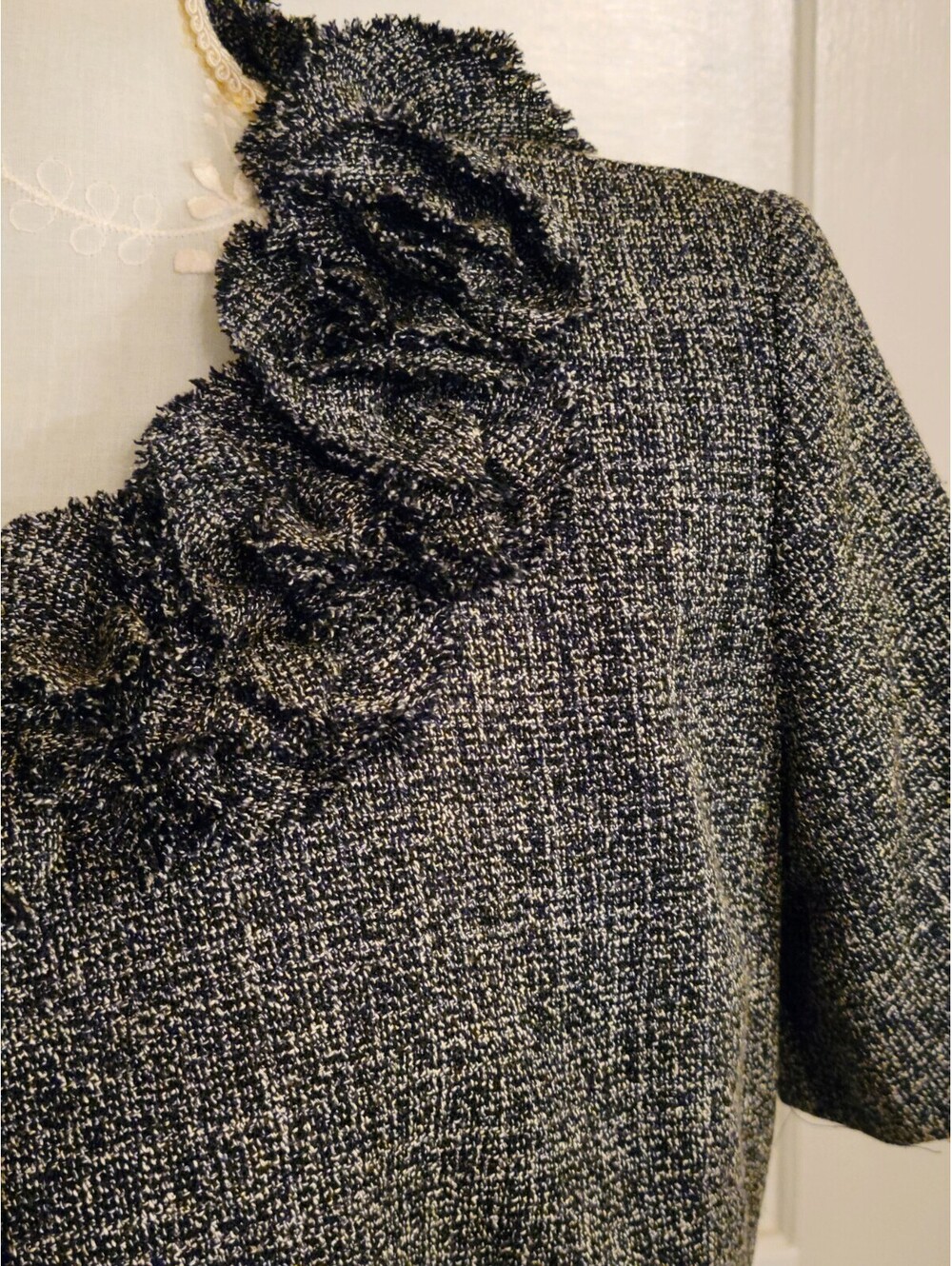 Danny & Nicole Navy/White Tweed Women's Dress W/belt & Blazer Set 10P - Picture 4 of 9